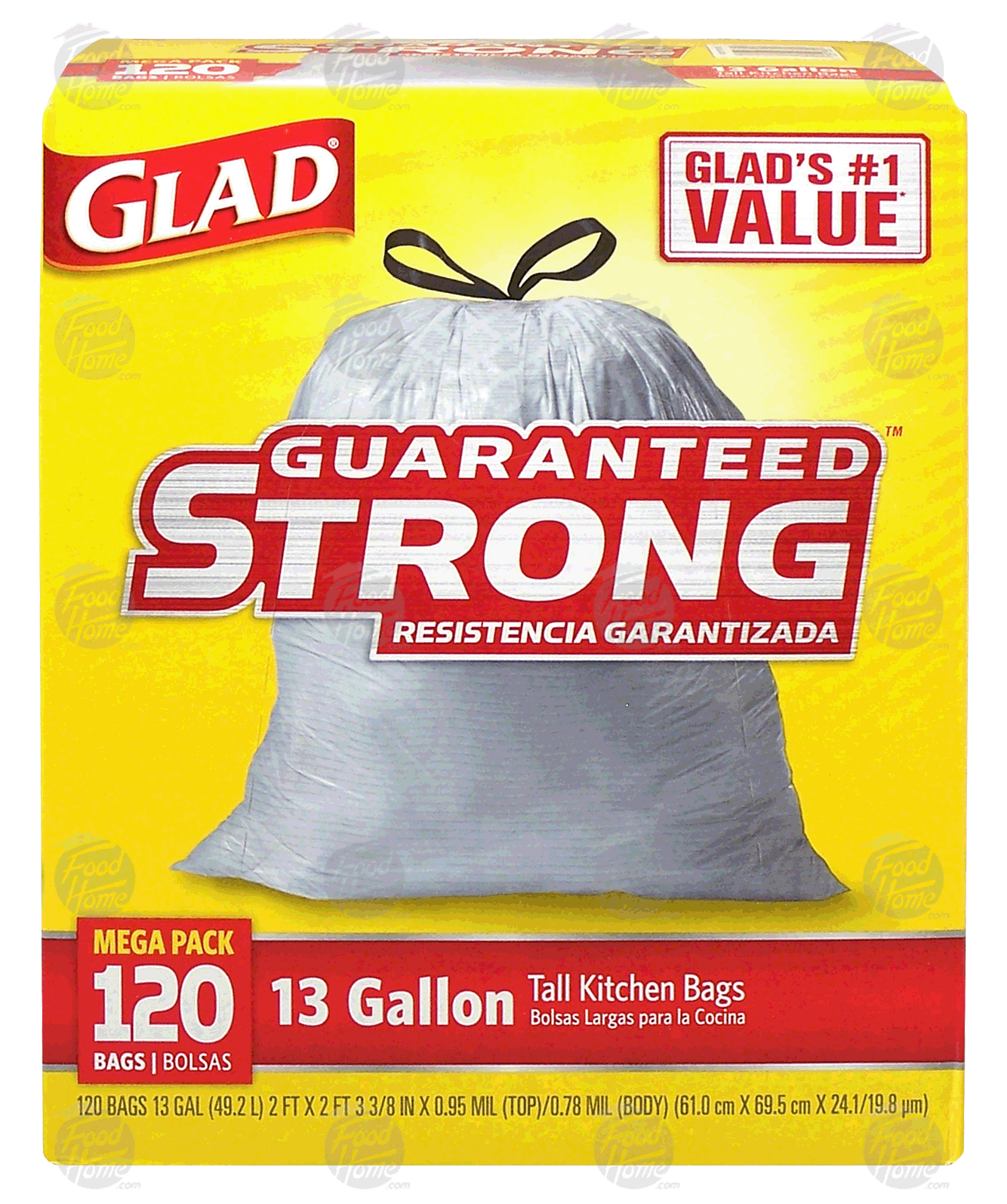 Glad  13 gallon tall kitchen bags Full-Size Picture